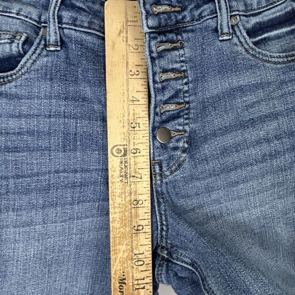 KUT FROM THE KLOTH REESE Jeans Womens Straight Leg 4 Blue Frayed Hem Button Fly - Picture 6 of 8